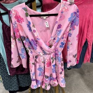 Everly Pink Floral Romper
